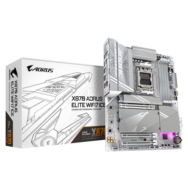 Gigabyte Moederbord Gigabyte X870 Aorus Elite Wf7 Ice Amd X870 Amd Am5