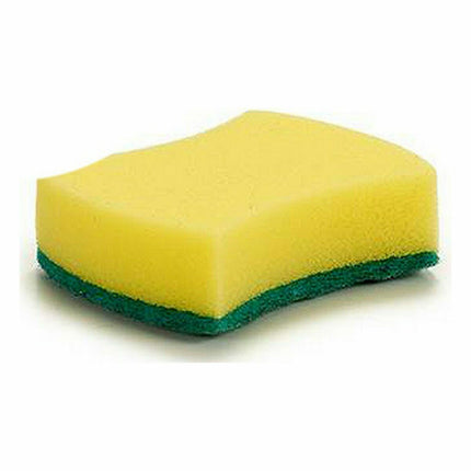 Bigbuy Home Schuurspons Geel Groen Synthetische Vezel 10 X 3 X 7,5 Cm (96 Stuks)