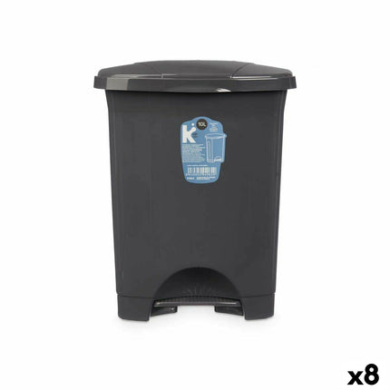 Bigbuy Home Pedaalemmer Antraciet Plastic 10 L (8 Stuks)