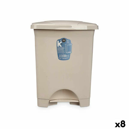 Bigbuy Home Pedaalemmer Beige Plastic 10 L (8 Stuks)
