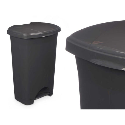 Bigbuy Home Pedaalemmer Antraciet Plastic 50 L (3 Stuks)
