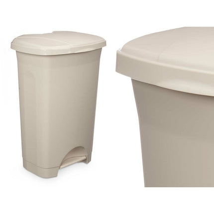 Bigbuy Home Pedaalemmer Beige Plastic 50 L (3 Stuks)