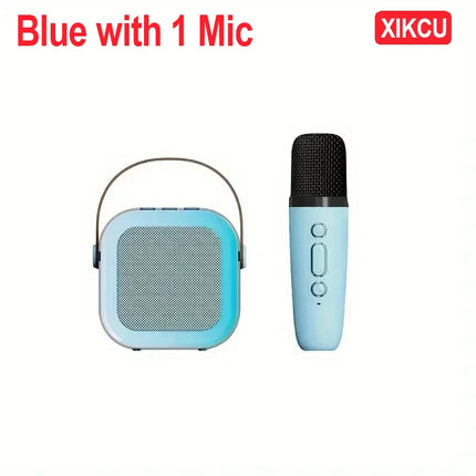 XIKCU Draagbare Karaoke Bluetooth 5.3 Luidsprekermachine PA-systeem met 2 draadloze microfoons