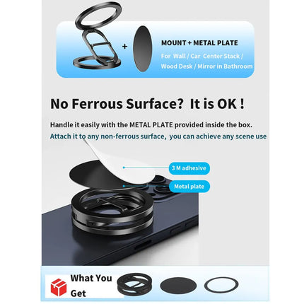 Dubbelzijdige MagSafe Telefoonstandaard & Ringhouder