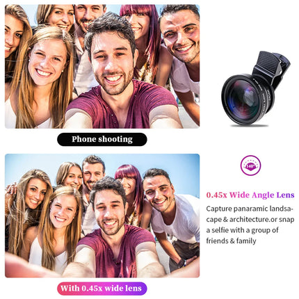 2-in-1 Universele Telefoonlens Clip 37mm – Groothoek & Macro Lens – Smartphone Camera Lens voor iPhone & Android