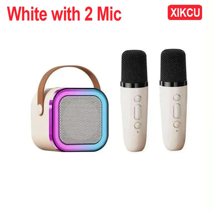 XIKCU Draagbare Karaoke Bluetooth 5.3 Luidsprekermachine PA-systeem met 2 draadloze microfoons
